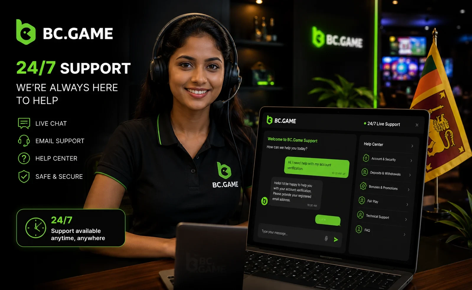 BC Game Sri Lanka support assistance மற்றும் live chat help desk